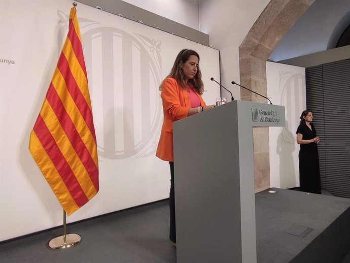 La portavoz del Govern, Patrícia Plaja, en rueda de prensa posterior al Consell Executiu.