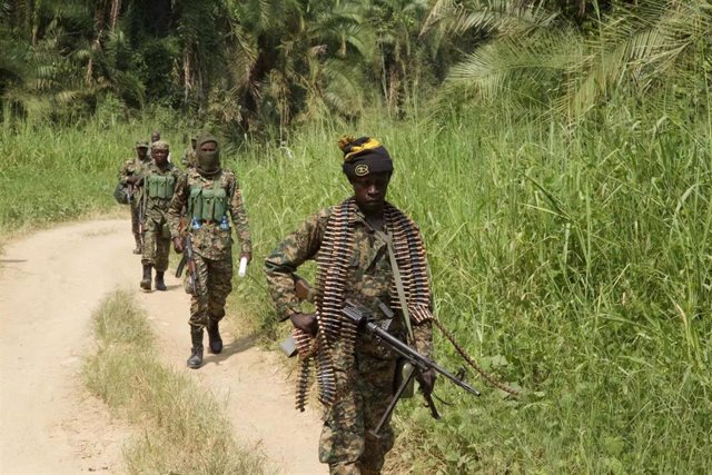 Militares desplegados contra las Fuerzas Democráticas Aliadas (ADF) en Kivu Norte, República Democrática del Congo