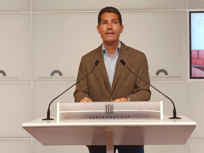 El portavoz de Cs en el Parlament, Nacho Martín Blanco, en rueda de prensa el 7 de junio.