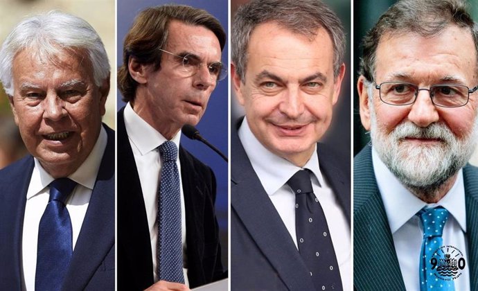 Los expresidentes del Gobierno Felipe González, José María Aznar, José Luis Rodríguez Zapatero y Mariano Rajoy