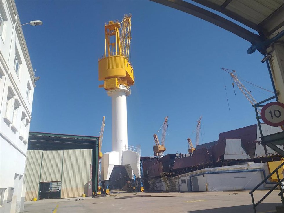 Interior de las instalaciones del astillero vigués Hijos de J. Barreras.