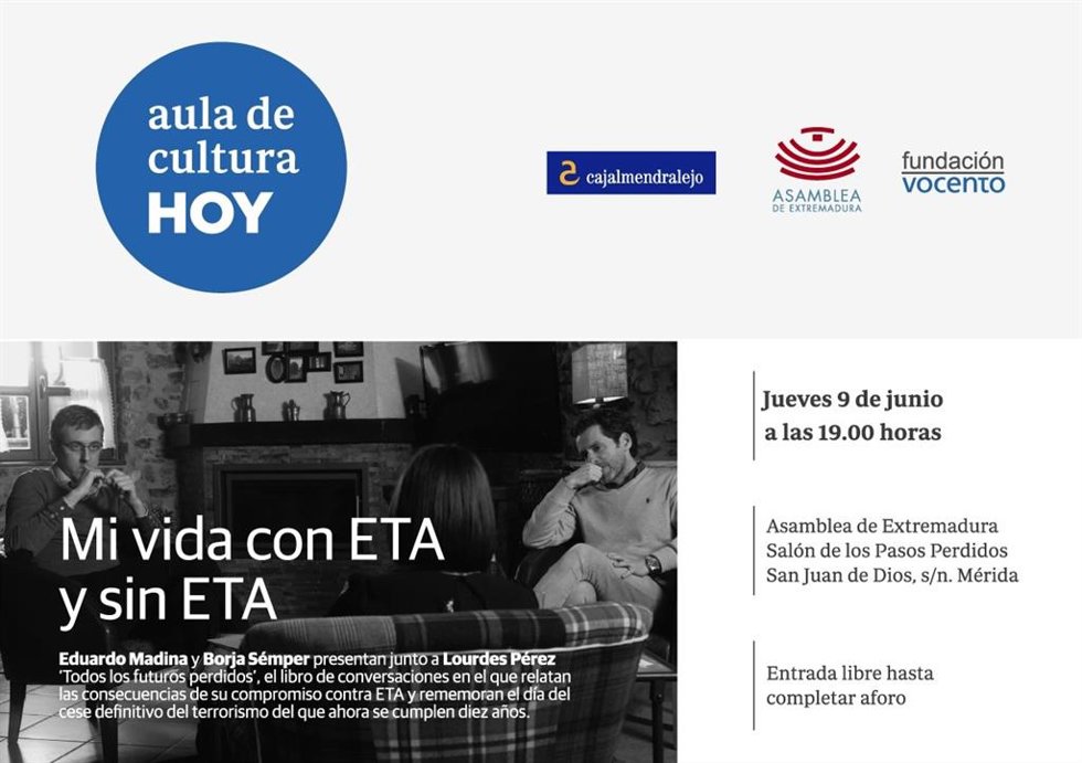 Cartel de la presentación del libro 'Todos los futuros perdidos' de Eduardo Madina y Borja Sémper