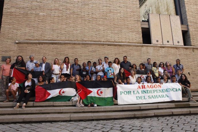 Archivo - Los niños saharauis de 'Vacaciones en paz', en La Aljafería en 2018.