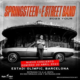 Cartell del segon concert de Bruce Springsteen a Barcelona