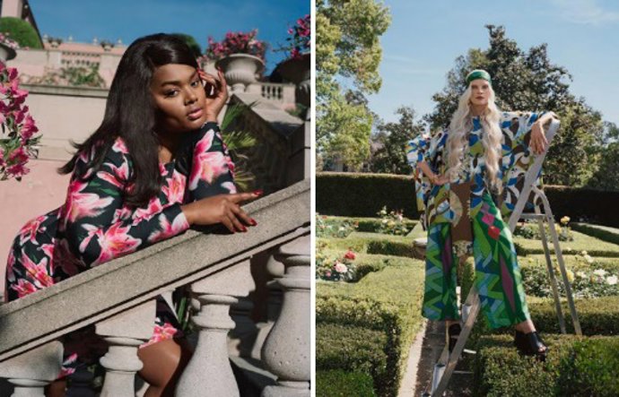 Imagen de la campaña de lanzamiento de Luxury Stores en Amazon en Europa, protagonizada por Kristen McMenamy y Precious Lee