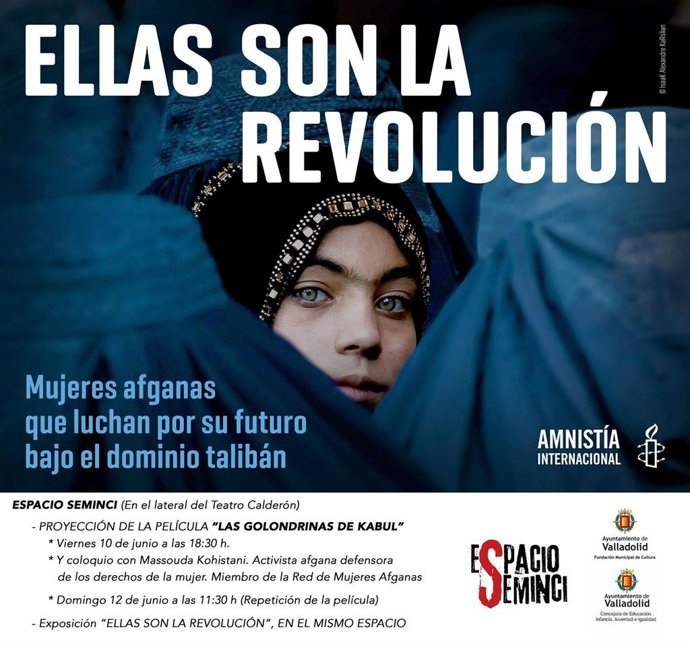 Cartel de la campaña que se desarrollará entre el viernes y el domingo en Valladolid en favor de las mujeres afganas.