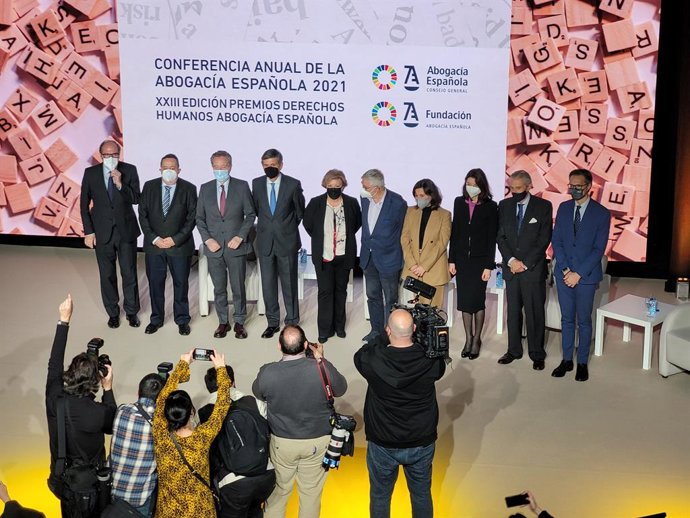 Archivo - Premiados en la XXIII edición de los Premios Derechos Humanos de la Abogacía Española.