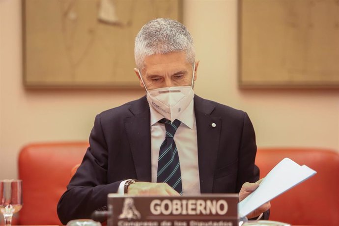 Archivo - El ministro del Interior, Fernando Grande-Marlaska, comparece en comisión en el Congreso.