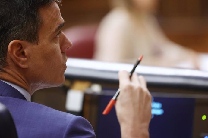 El presidente del Gobierno, Pedro Sánchez, en una sesión plenaria, en el Congreso de los Diputados, a 8 de junio de 2022, en Madrid (España).