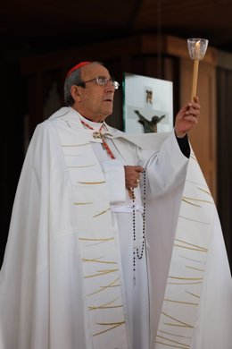 Archivo - El cardenal Antonio Augusto dos Santos Martos, obispo emérito de Leiria-Fátima y enviado especial del Papa para la clausura de la Peregrinación Europea de Jóvenes, que se celebrará en Santiago de Compostela del 3 al 7 de agosto