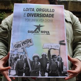 Cartel de Galiza Nova na súa campaña do Orgullo LGBT+