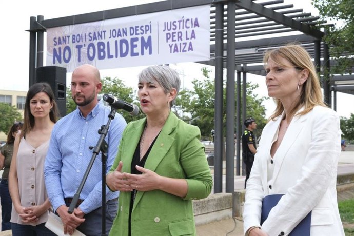 La consellera de Justicia de la Generalitat, Lourdes Ciuró, en el homenaje celebrado en Sant Boi de Llobregat (Barcelona) en recuerdo a Yaiza, la niña de 4 años asesinada por su madre a principios de junio de 2021