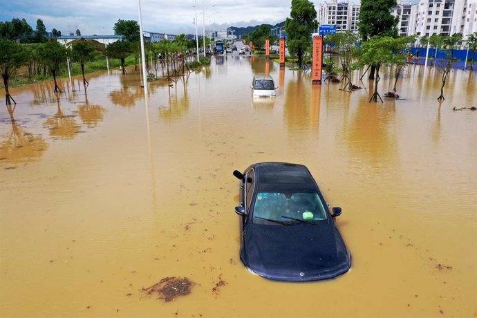 Archivo - Inundaciones en julio de 2021 en la ciudad de Liuzhou, China