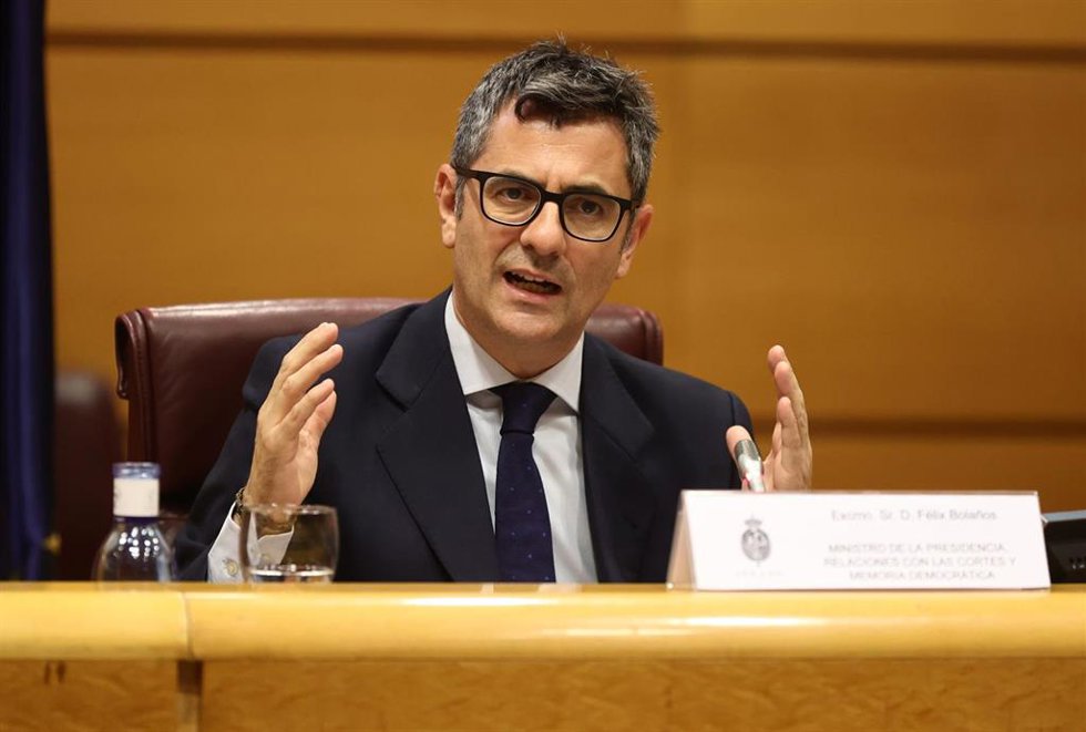 El ministro de la Presidencia, Relaciones con las Cortes y Memoria Democrática, Félix Bolaños, interviene en el Congreso Internacional El Trienio Laboral doscientos años después. 