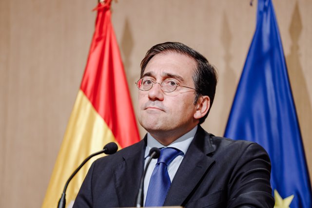 El ministro de Asuntos Exteriores, José Manuel Albares, inaugura el seminario para periodistas 'Cumbre de la OTAN: el futuro de la Alianza se define en Madrid', en el Ministerio de Asuntos Exteriores, a 9 de junio de 2022, en Madrid (España). 