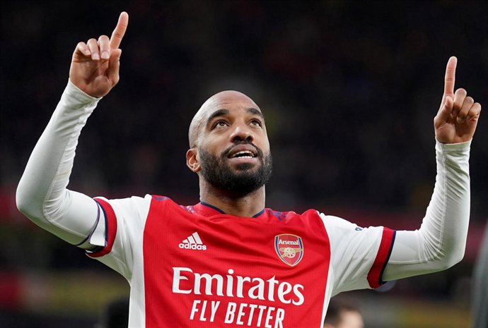 Archivo - Alexander Lacazette celebra un gol con el Arsenal