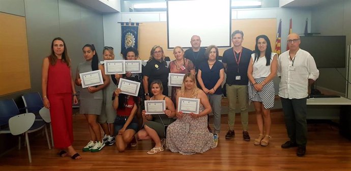 Archivo - Participantes del curso de autodefensa de la Policía Local de Palma.