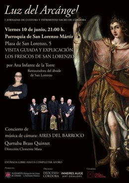 Cartel con la programación de 'Luz del Arcángel' en San Lorenzo.