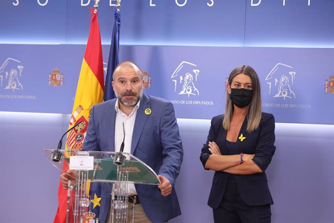 Archivo - El nuevo diputado de Junts en el Congreso Josep Pags ofrece una rueda de prensa en el Congreso de los Diputados, a 7 de septiembre de 2021, en Madrid (España).