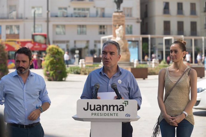 El coordinador general del PP y de la campaña del PP-A de las andaluzas, Elías Bendodo, este viernes en Málaga.