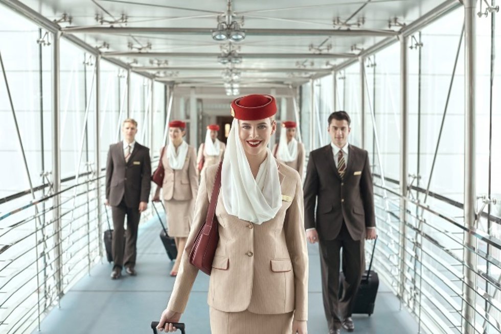 Tripulantes de cabina de Emirates.