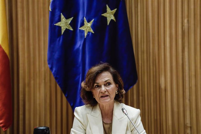 Archivo - La presidenta de la Mesa de la Comisión de Igualdad del Congreso, Carmen Calvo, en una imagen de archivo