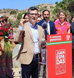 El ministro de la Presidencia, Relaciones con las Cortes y Memoria Democrática, Félix Bolaños, en un acto del PSOE en Málaga.