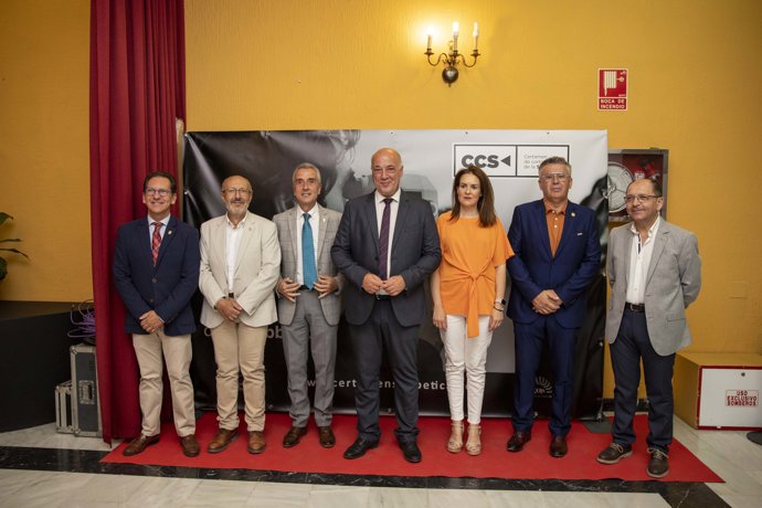 Autoridades en el I Certamen de Cortos de la Subbética