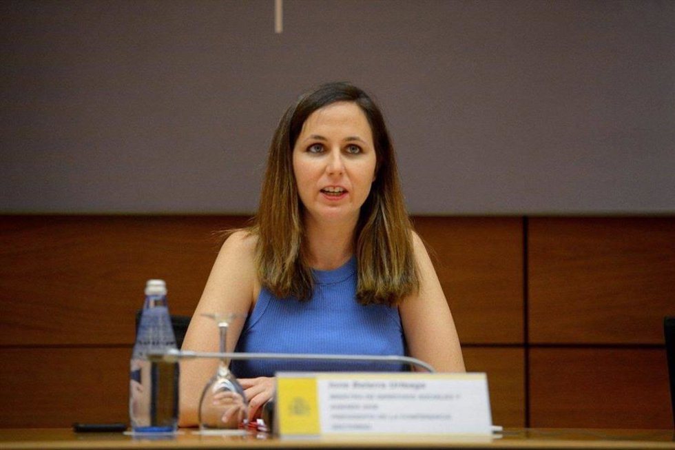 La ministra de Derechos Sociales y Agenda 2030, Ione Belarra, en la reunión de la Conferencia Sectorial.