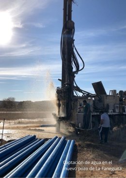 Captación de agua en el nuevo pozo de La Faneguita
