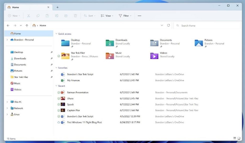 Rediseño del explorador de archivos de Windows 11