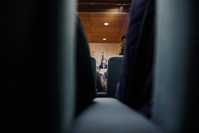 El ministro de Asuntos Exteriores, José Manuel Albares, inaugura el seminario para periodistas 'Cumbre de la OTAN: el futuro de la Alianza se define en Madrid', en el Ministerio de Asuntos Exteriores, a 9 de junio de 2022, en Madrid (España). El objetiv