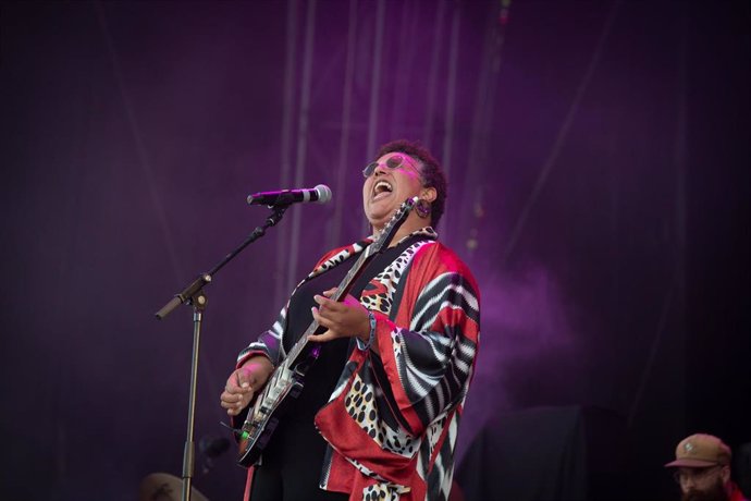 La cantante Brittany Howard, vocalista principal y guitarrista de las bandas de rock Alabama Shakes y Thunderbitch, en el Festival Primavera Sound de Barcelona