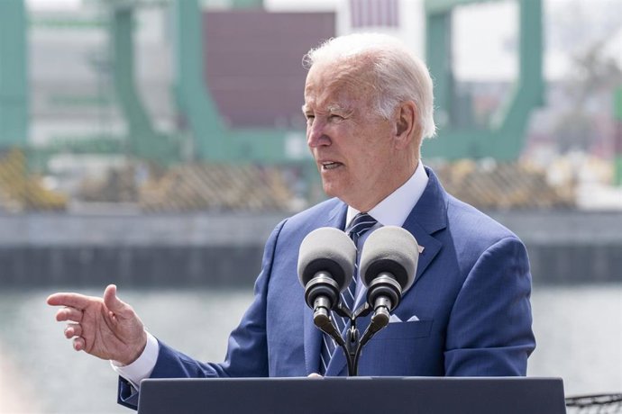 El presidente estadounidense, Joe Biden, en Los Ángeles.