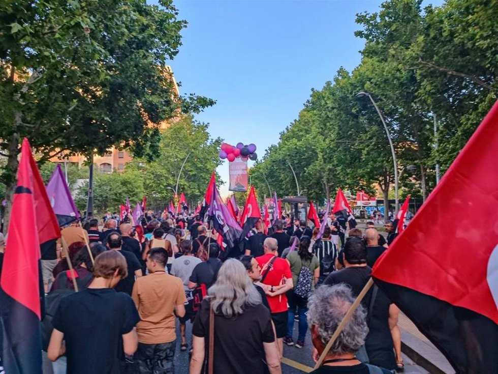 CGT se moviliza en Zaragoza contra las desigualdades, en el marco de su XIX Congreso Ordinario estatal.