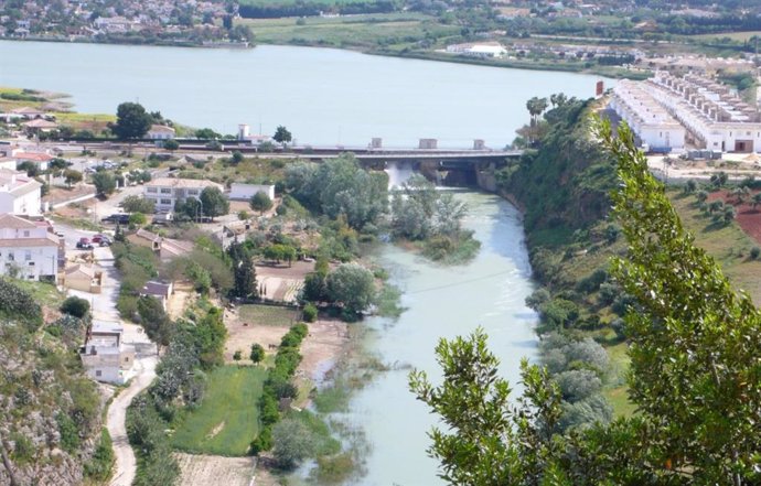 Vista aérea de la presa de Arcos.