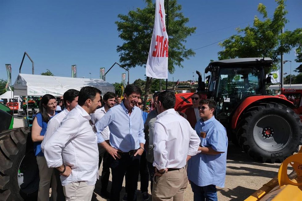 El candidato de Cs y vicepresidente de la Junta, Juan Marín, este sábado en su visita a la provincia de Jaén, donde ha estado en Rus y Baeza.