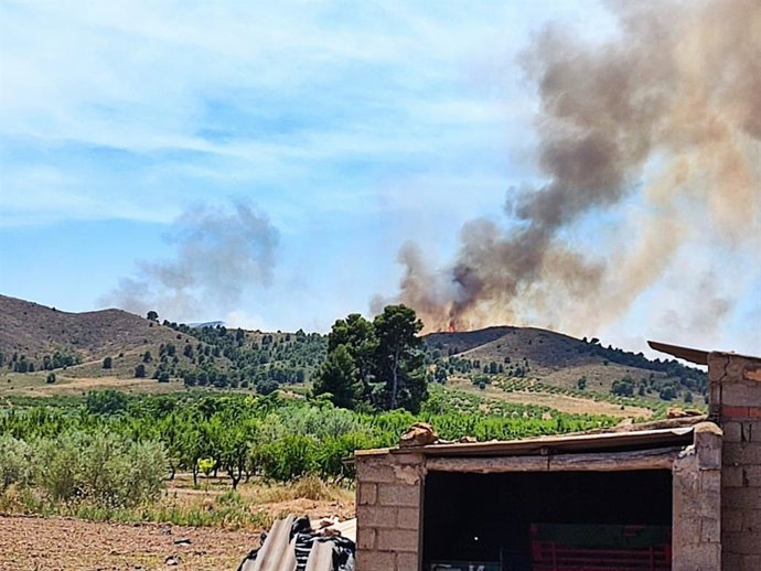 Incendio en la pedanía hellinera de Agra.