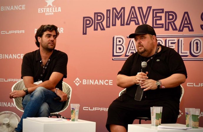 Dos dels codirectors del Festival Primavera Sound, Alfonso Lanza i Gabi Ruiz, en roda de premsa de valoració de l'edició de 2022
