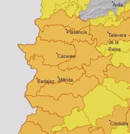 Alerta en Extremadura para el 12 de junio
