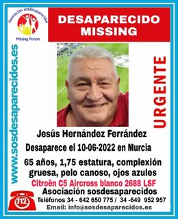 Cartel del aviso por desaparición