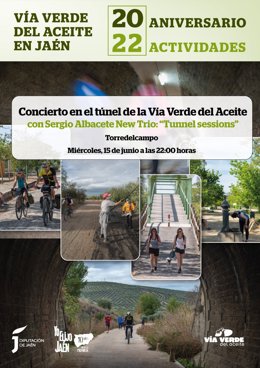 Cartel del concierto de jazz en  la Vía Verde del Aceite