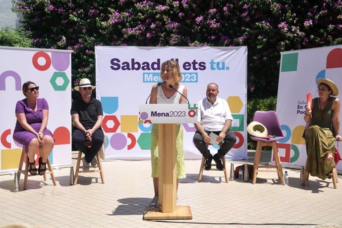 La líder de los comuns en el Parlament, Jéssica Albiach, en un acto en Sabadell