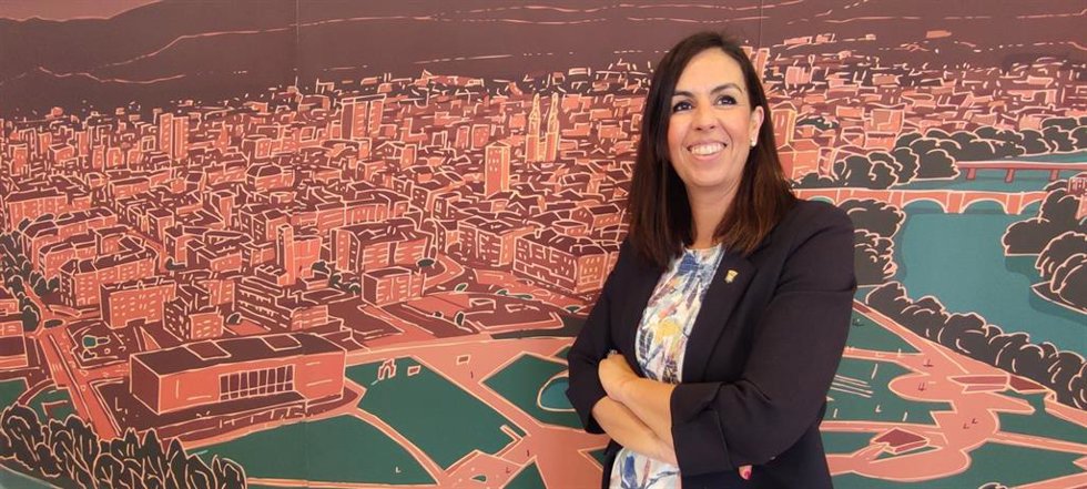La concejal de Turismo, Esmeralda Campos, tras la comparecencia de prensa en la que ha anunicado la incorporación de Logroño a la Red de Destinos Turisíticos Inteligentes
