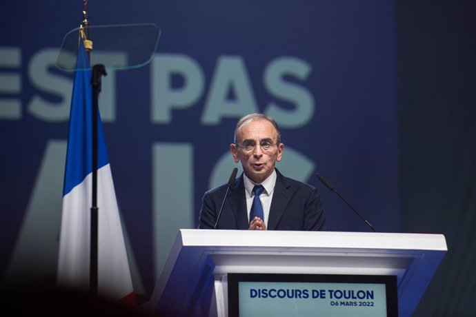 Archivo - Eric Zemmour, candidato a la Presidencia de Francia en las últimas elecciones