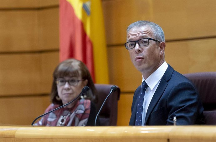 El presidente del Senado, Ander Gil, en una sesión de control al Gobierno en el Senado, a 24 de mayo de 2022, Madrid (España).  