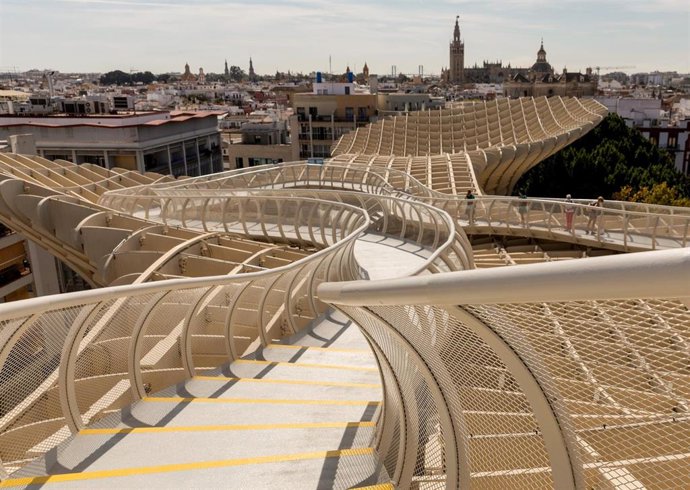 Archivo - Vistas aéreas de la ciudad de Sevilla.