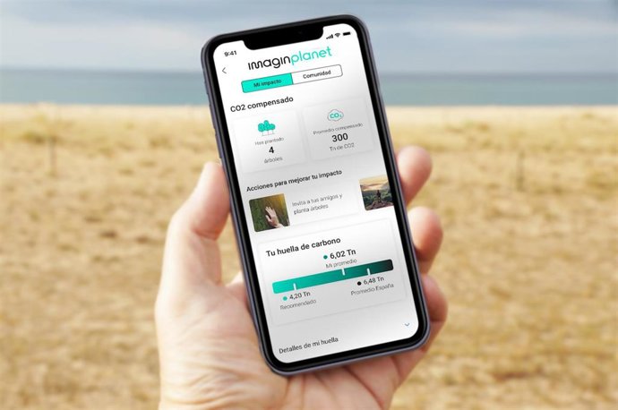 Herramienta de la 'app' de Imagin para calcular la huella de carbono