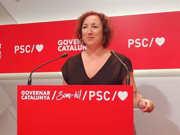 La viceprimera secretaria del PSC Alícia Romero en rueda de prensa el 13 de junio.