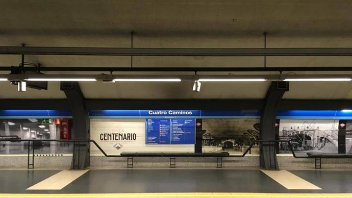 Archivo - Imagen de recurso del andén de la estación de Metro de Cuatro Caminos.
